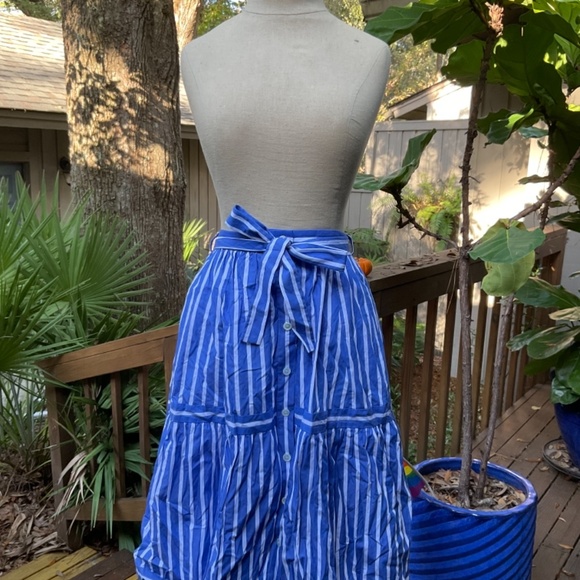 NWT J. Crew blue and white stripe skirt - Picture 3 of 7